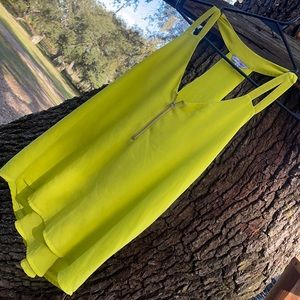 neon yellow, green tank top